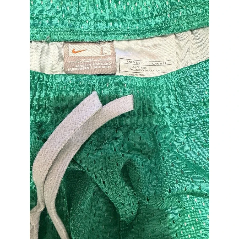 VTG Nike Womens Green Basketball Running Athletic Shorts Sz Large 12-14 Y2K